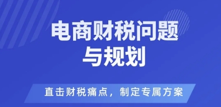 电商企业财税风险与规避,直击财税痛点,制定专属方案_免费分享网络创业,副业,信息差项目的老牌资源整合平台!金铲子项目