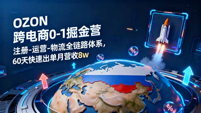 （16277期）OZON跨境电商0-1掘金营：注册-运营-物流全链路体系，60天快速出单月营收_免费分享网络创业,副业,信息差项目的老牌资源整合平台！金铲子项目