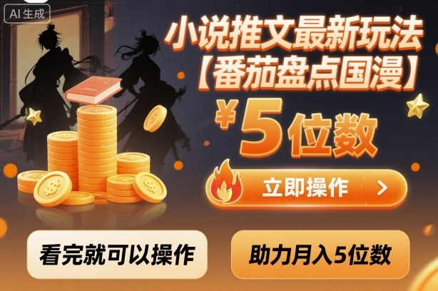 小说推文最新玩法,助力5位数【番茄盘点国漫】玩法,看完就可以操作_免费分享网络创业,副业,信息差项目的老牌资源整合平台!金铲子项目