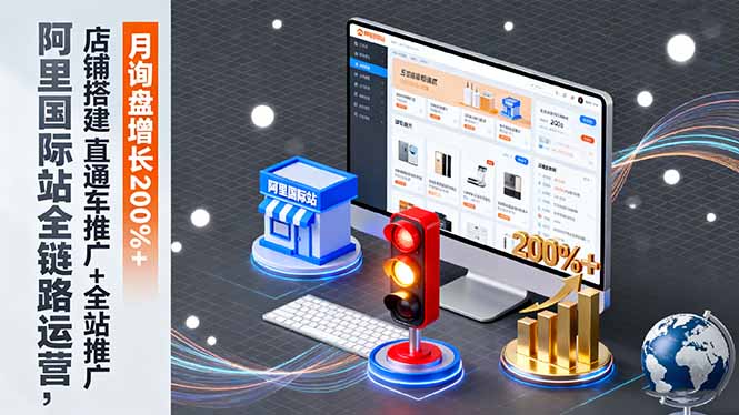 （16311期）阿里国际站全链路运营，店铺搭建直通车推广全站推广，月询盘增长200%_免费分享网络创业,副业,信息差项目的老牌资源整合平台！金铲子项目