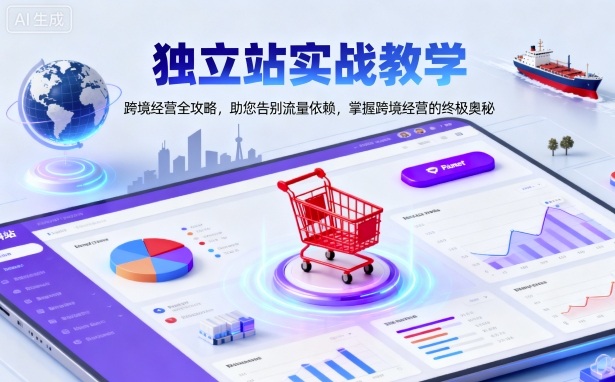 独立站实战教学,跨境经营全攻略,助您告别流量依赖,掌握跨境经营的终极奥_免费分享网络创业,副业,信息差项目的老牌资源整合平台!金铲子项目