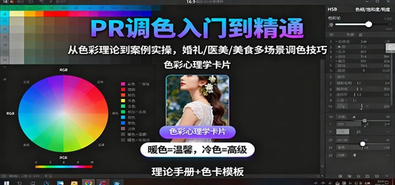 PR调色入门到精通：从色彩理论到案例实操，婚礼/医美/美食多场景调色技巧_免费分享网络创业,副业,信息差项目的老牌资源整合平台！金铲子项目