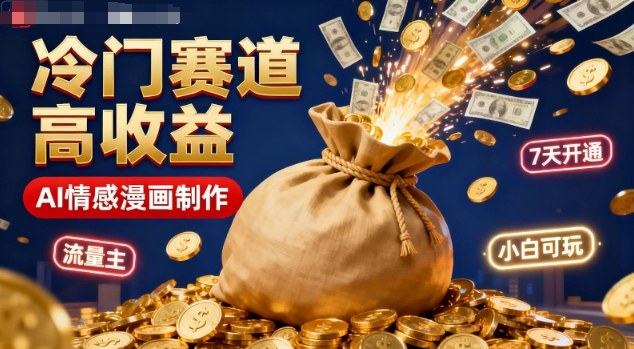 公众号冷门赛道,用AI做情感漫画,7天开通流量主,操作简单,小白可玩_免费分享网络创业,副业,信息差项目的老牌资源整合平台!金铲子项目