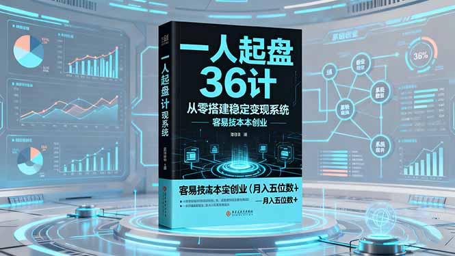 (16408期)一人起盘36计:从零搭建稳定系统,实现创业,五位数_免费分享网络创业,副业,信息差项目的老牌资源整合平台!金铲子项目
