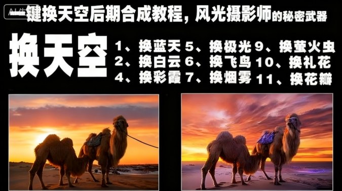 一键换天空后期合成教程,风光摄影师的秘密武器_免费分享网络创业,副业,信息差项目的老牌资源整合平台!金铲子项目