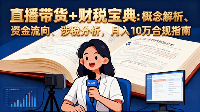 (16444期)直播带货财税宝典:概念解析、资金流向、涉税分析,10万合规指南_免费分享网络创业,副业,信息差项目的老牌资源整合平台!金铲子项目