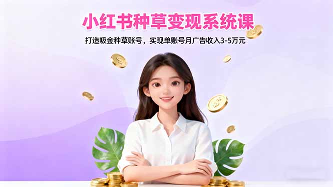 (16468期)小红书种草系统课:打造吸金种草账号,实现单账号月广告3-5_免费分享网络创业,副业,信息差项目的老牌资源整合平台!金铲子项目