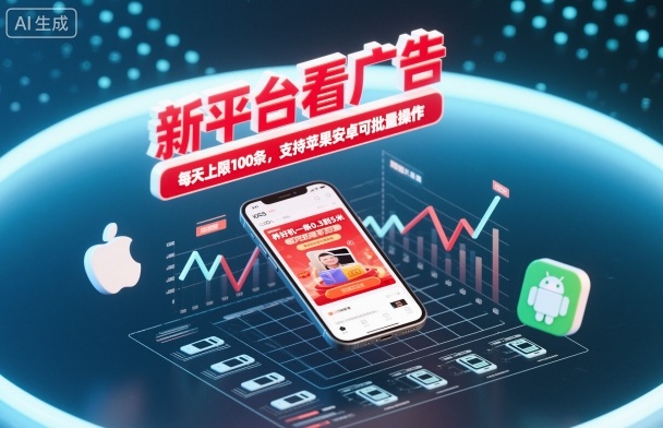 新平台看广告,养好机一条0.3到5米,每天上限100条,支持苹果安卓可批量操作_免费分享网络创业,副业,信息差项目的老牌资源整合平台!金铲子项目