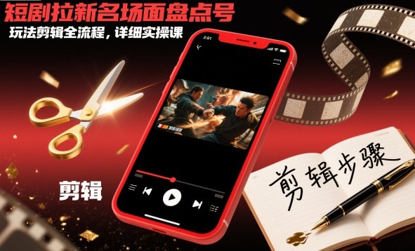 短剧拉新名场面盘点号玩法剪辑全流程,详细实操课_免费分享网络创业,副业,信息差项目的老牌资源整合平台!金铲子项目
