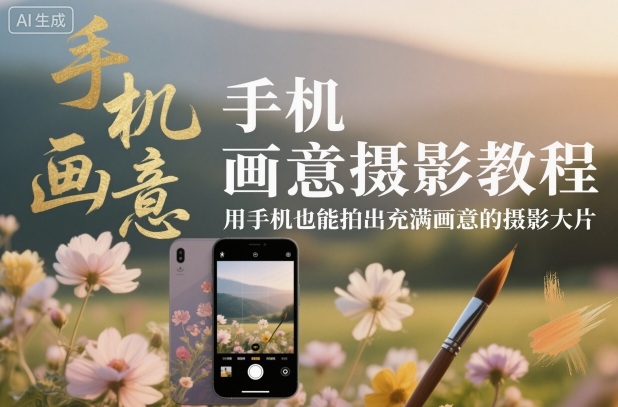 手机画意摄影教程,用手机也能拍出充满画意的摄影大片_免费分享网络创业,副业,信息差项目的老牌资源整合平台!金铲子项目