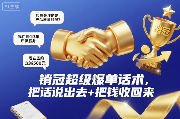 销冠超级爆单话术，把话说出去把钱收回来_免费分享网络创业,副业,信息差项目的老牌资源整合平台！金铲子项目
