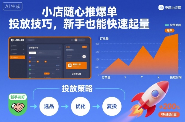 小店随心推爆单投放技巧,新手也能快速起量_免费分享网络创业,副业,信息差项目的老牌资源整合平台!金铲子项目