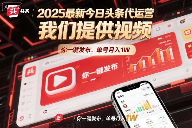 2025最新今日头条代运营，我们提供视频，你一键发布，单号_免费分享网络创业,副业,信息差项目的老牌资源整合平台！金铲子项目