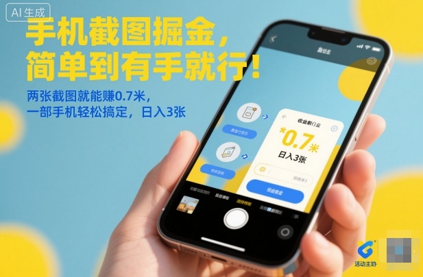 手机截图掘金,简单到有手就行两张截图就能賺0.7米,一部手机搞定_免费分享网络创业,副业,信息差项目的老牌资源整合平台!金铲子项目
