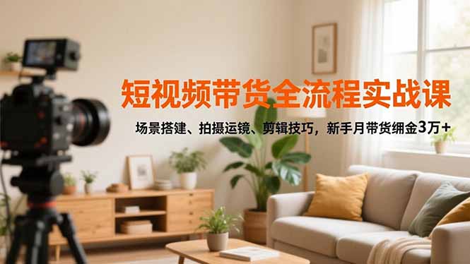 (16679期)短视频带货全流程实战课,场景搭建、拍摄运镜、剪辑技巧,新手月带货佣金3万_免费分享网络创业,副业,信息差项目的老牌资源整合平台!金铲子项目