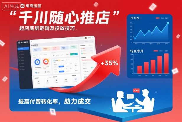 千川随心推起店底层逻辑及投放技巧,提高付费转化率,助力成交_免费分享网络创业,副业,信息差项目的老牌资源整合平台!金铲子项目
