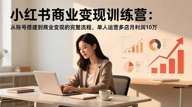 （16698期）小红书商业训练营：从账号搭建到商业的完整流程，单人运营多店月万_免费分享网络创业,副业,信息差项目的老牌资源整合平台！金铲子项目