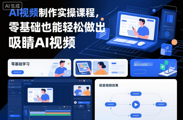 AI视频制作实操课程，零基础也能做出吸睛AI视频_免费分享网络创业,副业,信息差项目的老牌资源整合平台！金铲子项目