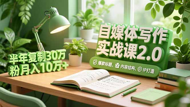 （16734期）自媒体写作实战课2.0，爆款标题、内容结构、IP打造，半年复制30万粉月入10万+_免费分享网络创业,副业,信息差项目的老牌资源整合平台！金铲子项目