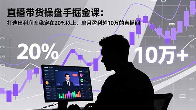 （16727期）直播带货操盘手掘金课：打造出利润率稳定在20%以上、单月盈利超10万的直播间_免费分享网络创业,副业,信息差项目的老牌资源整合平台！金铲子项目