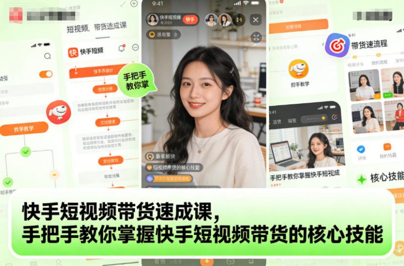 快手短视频带货速成课，手把手教你掌握快手短视频带货的核心技能_免费分享网络创业,副业,信息差项目的老牌资源整合平台！金铲子项目
