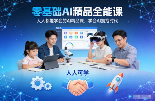 零基础AI精品全能课,人人都能学会的AI精品课,学会AI拥抱时代_免费分享网络创业,副业,信息差项目的老牌资源整合平台!金铲子项目