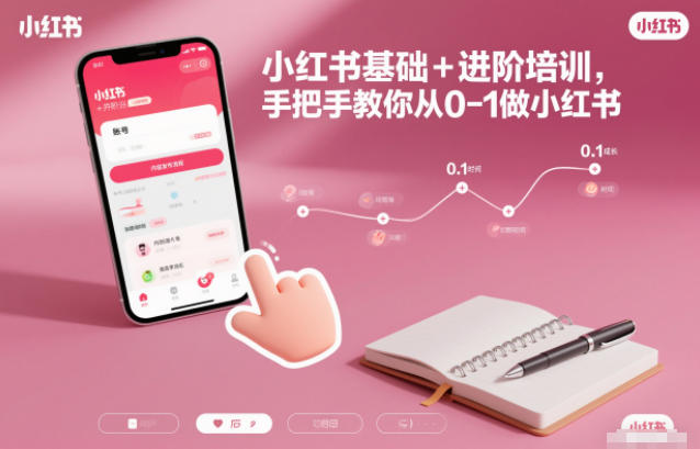 小红书基础进阶培训，手把手教你从0-1做小红书_免费分享网络创业,副业,信息差项目的老牌资源整合平台！金铲子项目