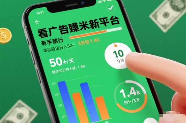 看广告賺米新平台,有手就行,单机稳定日入50+,操作10分钟上手,3天搞了1.4k_免费分享网络创业,副业,信息差项目的老牌资源整合平台!金铲子项目