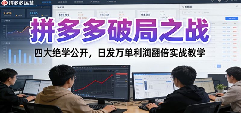 拼多多破局之战：四大绝学公开，日发万单利润翻倍实战教学_免费分享网络创业,副业,信息差项目的老牌资源整合平台！金铲子项目