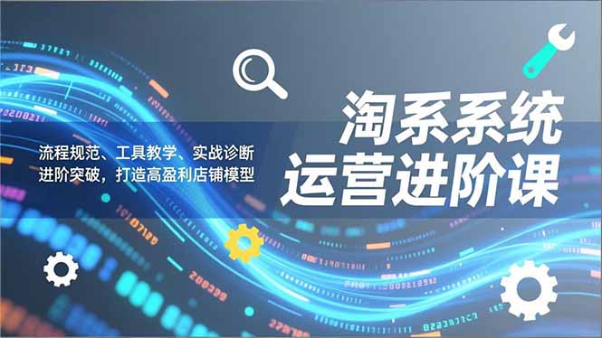 （16927期）淘系系统运营进阶课2.0，流程规范、工具教学、实战诊断，进阶突破，打造高盈利店铺模型_免费分享网络创业,副业,信息差项目的老牌资源整合平台！金铲子项目
