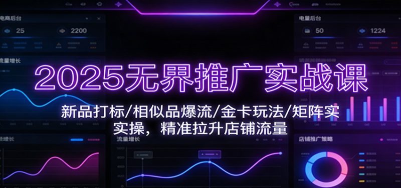 2025无界推广实战课：新品打标/相似品爆流/金卡玩法/矩阵实操，精准拉升店铺流量_免费分享网络创业,副业,信息差项目的老牌资源整合平台！金铲子项目