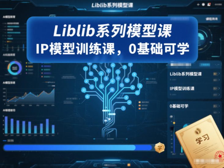 Liblib系列模型课，IP模型训练课，0基础可学_免费分享网络创业,副业,信息差项目的老牌资源整合平台！金铲子项目