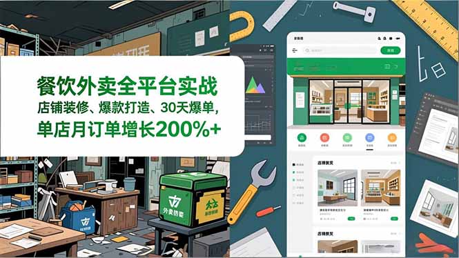 (16978期)餐饮外卖全平台实战,店铺装修、爆款打造、30天爆单,手把手教学,单店月订单增长200%+_免费分享网络创业,副业,信息差项目的老牌资源整合平台!金铲子项目