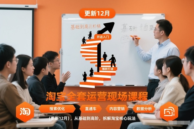 淘宝全套运营现场课程(更新12月),从基础到高阶,拆解淘宝核心玩法_免费分享网络创业,副业,信息差项目的老牌资源整合平台!金铲子项目