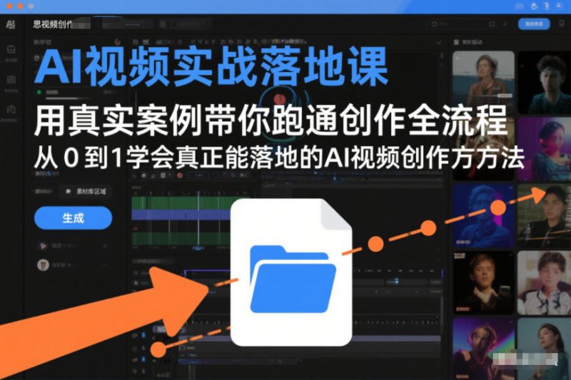 AI视频实战落地课，用真实案例带你跑通创作全流程，从0到1学会真正能落地的AI视频创作方法_免费分享网络创业,副业,信息差项目的老牌资源整合平台！金铲子项目
