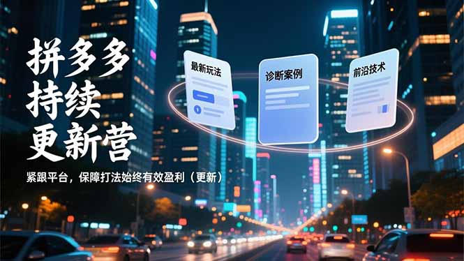 (16987期)拼多多持续更新营,最新玩法、诊断案例、前沿技术,紧跟平台,保障打法始终有效盈利(更新)_免费分享网络创业,副业,信息差项目的老牌资源整合平台!金铲子项目