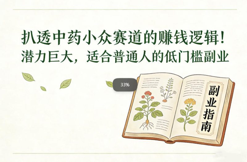 扒透中药小众赛道的賺米逻辑，潜力巨大，适合普通人的低门槛副业_免费分享网络创业,副业,信息差项目的老牌资源整合平台！金铲子项目