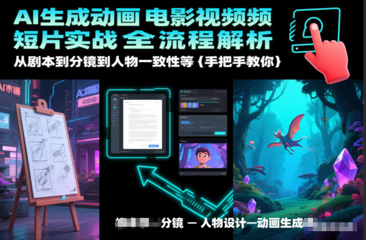 AI生成动画电影视频短片实战全流程解析,从剧本到分镜到人物一致性等手把手教你_免费分享网络创业,副业,信息差项目的老牌资源整合平台!金铲子项目