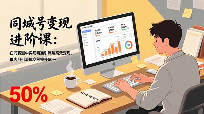 (17015期)同城号进阶课:在同城赛道中实现精准引流与高效,单店月引流成交额提升50%_免费分享网络创业,副业,信息差项目的老牌资源整合平台!金铲子项目
