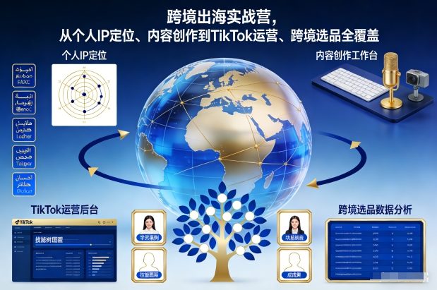 跨境出海实战营，从个人IP定位、内容创作到TikTok运营、跨境选品全覆盖_免费分享网络创业,副业,信息差项目的老牌资源整合平台！金铲子项目