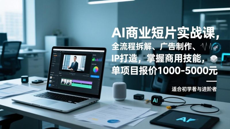 （17051期）AI商业短片实战课，全流程拆解、广告制作、IP打造，掌握商用技能，单项目报价1000-5000元_免费分享网络创业,副业,信息差项目的老牌资源整合平台！金铲子项目