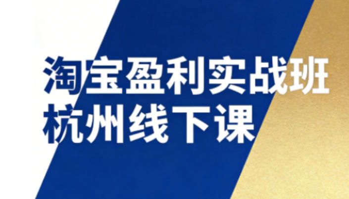 淘宝盈利实战班杭州线下课12月26-28日(音频+字幕),帮你掌握SOP流程+12门核心技术_免费分享网络创业,副业,信息差项目的老牌资源整合平台!金铲子项目