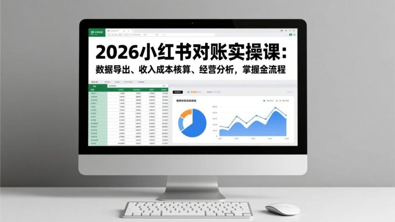 （17071期）2026小红书对账实操课：数据导出、收入成本核算、经营分析，掌握全流程_免费分享网络创业,副业,信息差项目的老牌资源整合平台！金铲子项目