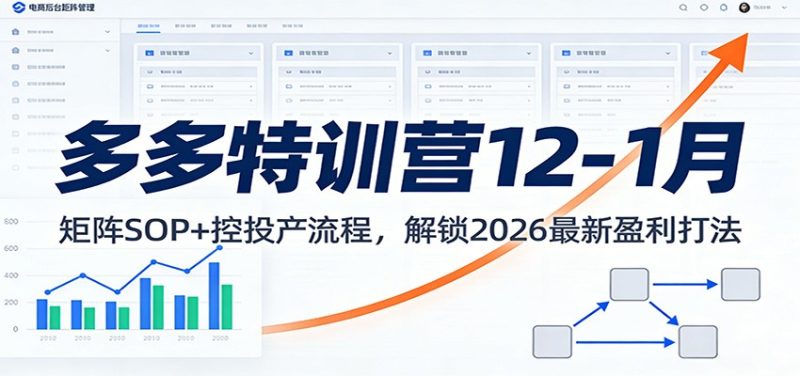多多特训营12-1月：矩阵SOP控投产流程，解锁2026最新盈利打法_免费分享网络创业,副业,信息差项目的老牌资源整合平台！金铲子项目