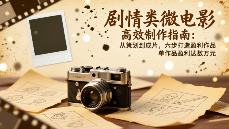 （17086期）剧情类微电影高效制作指南：从策划到成片，六步打造盈利作品，单作品盈利达数_免费分享网络创业,副业,信息差项目的老牌资源整合平台！金铲子项目