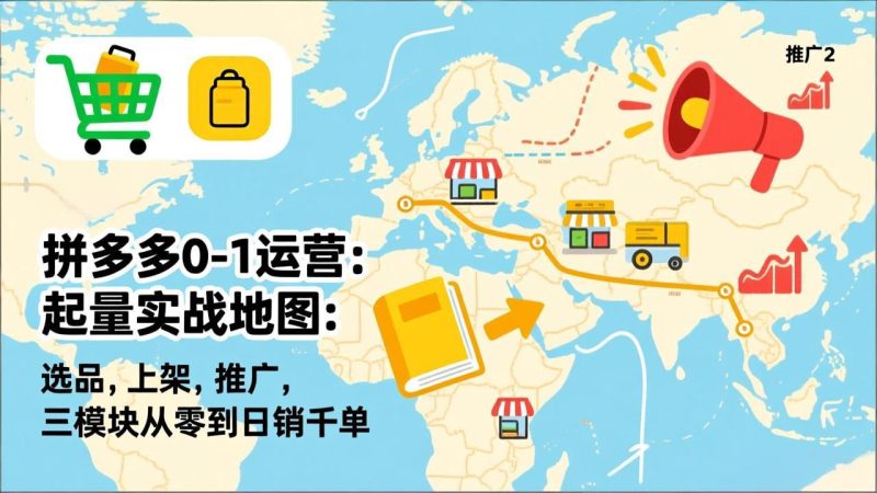 （17085期）拼多多0-1运营：起量实战地图：选品，上架，推广，三模块从零到千单_免费分享网络创业,副业,信息差项目的老牌资源整合平台！金铲子项目