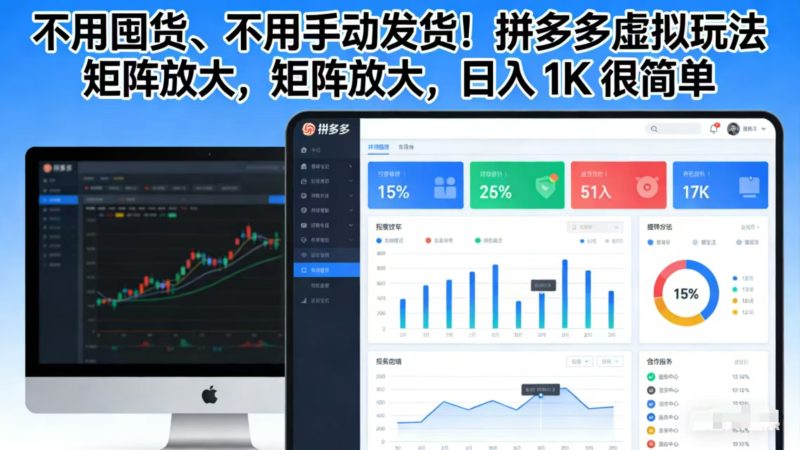 （17108期）不用囤货、不用手动发货！拼多多虚拟玩法，矩阵放大，日入 1K 很简单_免费分享网络创业,副业,信息差项目的老牌资源整合平台！金铲子项目