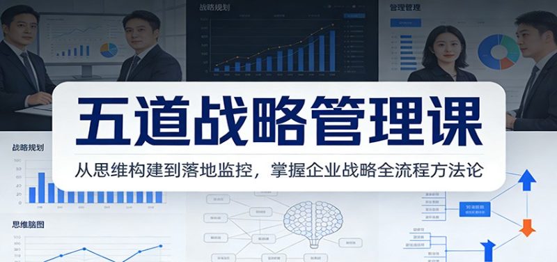 五道战略管理课：从思维构建到落地监控，掌握企业战略全流程方法论_免费分享网络创业,副业,信息差项目的老牌资源整合平台！金铲子项目