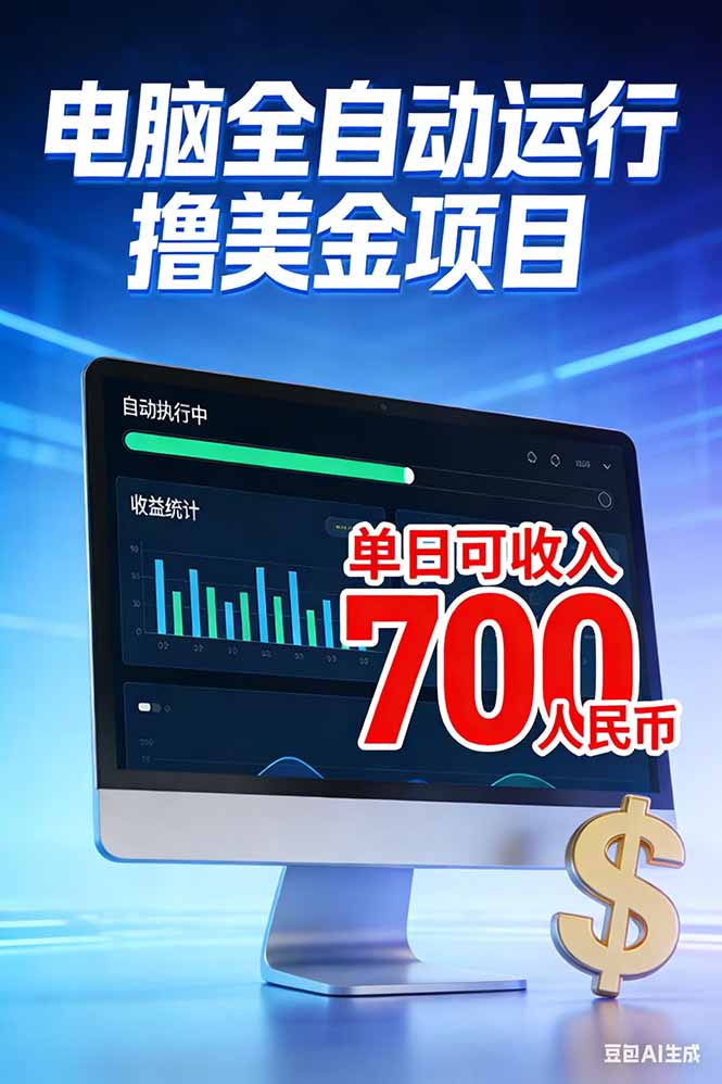 （17169期）2026年电脑全自动赚美金项目，单电脑日收益700+_免费分享网络创业,副业,信息差项目的老牌资源整合平台！金铲子项目