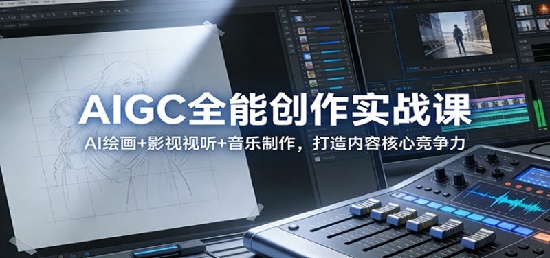 AIGC全能创作实战课:AI绘画影视视听音乐制作,打造内容核心竞争力_免费分享网络创业,副业,信息差项目的老牌资源整合平台!金铲子项目